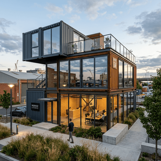 To-etasjes containerkontor